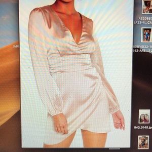 Boohoo Women’s satin rose gold dress